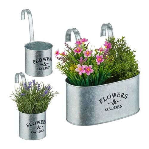 Hängetopf Blumentopf Kräutertopf Pflanzentopf Hängeblumentopf Metall 3er Set