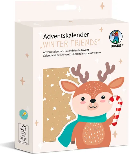 URSUS Adventskalender-Set mit 24 Stück Winter friends