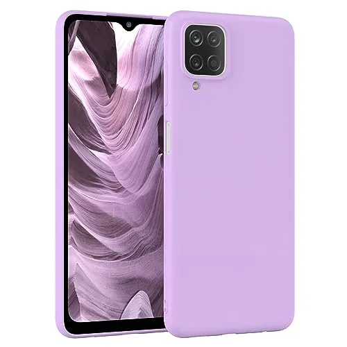EAZY CASE - Silikonhülle für Samsung Galaxy A12 Hülle Silikon Case Lila weich stoßfeste Handyhülle Samsung Galaxy A12 Schutzhülle mit Kameraschutz Dünn Premium Schutz Cover TPU Phone Bumper in Violett