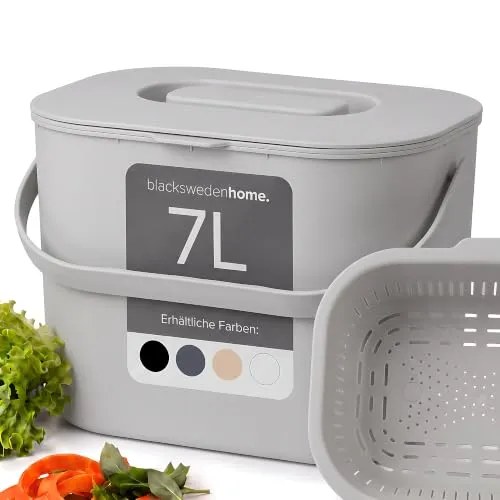 blackswedenhome Biomülleimer 7L in grau von Black Sweden Home