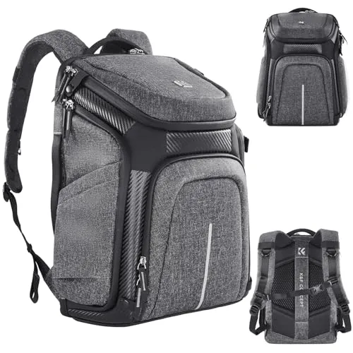 K&F CONCEPT Wasserdichter Professioneller Kamerarucksack,Fotorucksack für 2 Kameras und 15,6 Zoll Laptop mit Regenschutzhülle