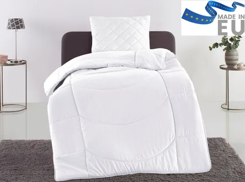 my home Steppbett + Kopfkissen Microlux Set - Bettdecken Set mit Kopfkissen, atmungsaktiv und formbeständig, ideal für alle Jahreszeiten und hygienisch waschbar bis 95 °C.