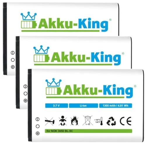 3X Akku kompatibel mit AVM A051 - Li-Ion 1300mAh - für Fritz!Fon C6 X6 / Telekom A051
