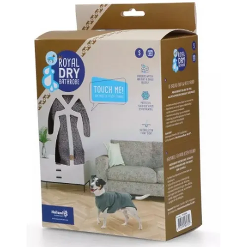 Holland Animal Care Hundebademantel Größe S - Tierspielzeug - Ideal für nasse Hunde, trocknet schnell und hält Ihr Haustier warm und bequem nach dem Baden.