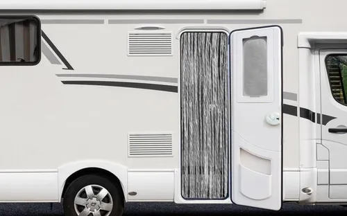 Brunner Meander Türvorhang, 60x190cm, schwarz/weiß von Brunner