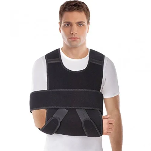Arm-Tragetuch-Schulter-Wegfahrsperre Desault's Bandage Armschlinge Schulter, Einstellbar Kinder Medizinische Rotator Manschettenstützbandage für Brüche, Zerrungen und Risse Schwarz Large 100-140 cm