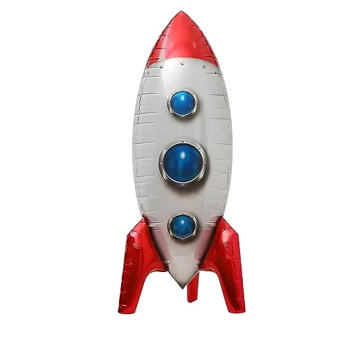 Folienballon Fahrzeug Motiv, Rakete in Weiß, ca. 46,5 * 81 cm