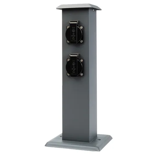 Edelstahl 4-fach Gartensteckdose AS10993 - Steckdosen & Zubehör für Außenbereich, wetterfest und rostbeständig, perfekt für Terrasse und Veranda. Mit 4 Steckdosen und Schutzart IP44 für maximale Sicherheit.