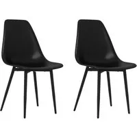 vidaXL Esszimmerstühle 2er Set Schwarz - Esszimmerstühle im modernen Design, leicht zu reinigen und mit ergonomischer Rückenlehne für optimalen Sitzkomfort. Robuste Metallbeine sorgen für Stabilität und Langlebigkeit.