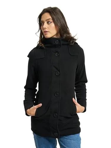 Brandit Ladies Square Fleece Jacket 4XL - Modische Fleecejacke - Funktionsjacken, kuscheliges Fleecematerial für warme Tage, abnehmbare Kapuze und praktische Einschubtaschen für Handy und Schlüssel.