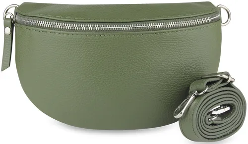 Fomax Umhängetasche Damen aus Echtleder, stilvolle Crossbody Schulter-/Bauchtasche in Grün