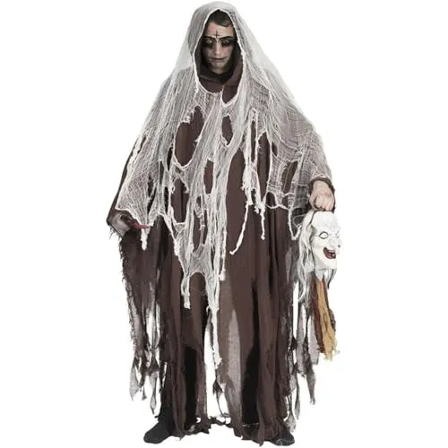 Funny Fashion Vampir-Kostüm mit Kapuze - Braun - Kostüm für Halloween, aus 100% Polyester, ideal für gruselige Auftritte und unvergessliche Partys.
