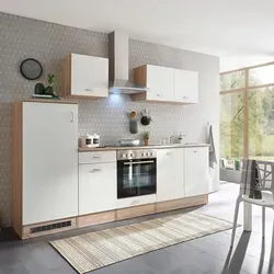 Mid.you Küchenunterschrank in Weiß & Eiche - Einbauküchen-Komponenten mit 1 Fach und 2 Schubladen für optimalen Stauraum, elegantes Design mit matten Oberflächen und Holzoptik für eine freundliche Küche.