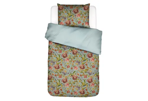 Essenza Wendebettwäsche Roselina, Salbeigrün, 155x220 cm in blau von Essenza