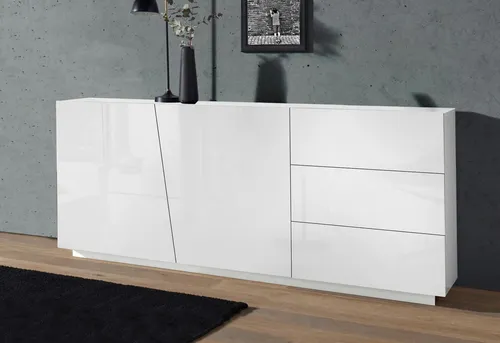 möbelando Viterbo III Sideboard Weiß Hochglanz in weiß von Möbelando
