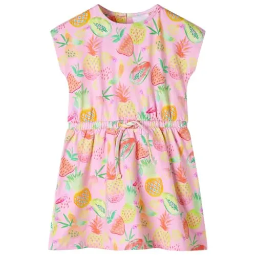 vidaXL Kinderkleid Mädchen Kleid Sommerkleid Freizeitkleid Flügelärmel Zartrosa 140