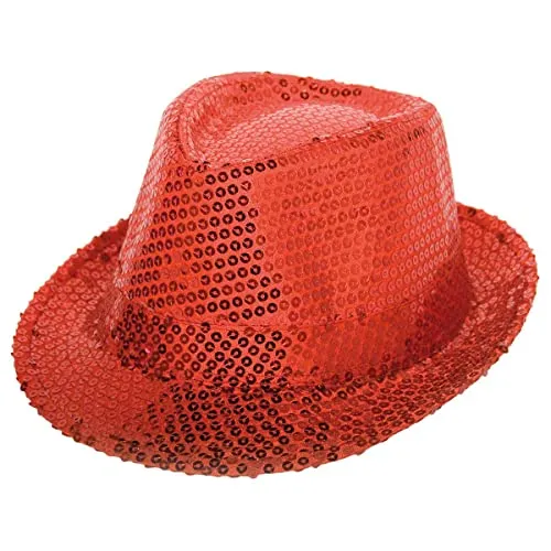 Folat 22537 Tribly Party Hut Deluxe mit Pailletten, Rot, Einheitsgröße