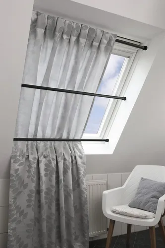 GARDINIA Spannstange 60-100 cm, Metall, Schwarz-matt - Ausziehbare Metall-Spannstange für Gardinen und Vorhänge, einfach ohne Bohren zu montieren. Ideal für Schlaufen-Vorhänge, flexible Einsatzmöglichkeiten und stabiler Halt durch Anti-Rutsch-Endkappen.