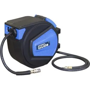 Güde Druckluftschlauchtrommel 02882 - Zubehör für Druckluftsysteme mit 15 m PVC-Schlauch, automatischer Aufrollmechanismus und wandmontierbarem Design. Ideal für effizientes Arbeiten ohne Kabelsalat.