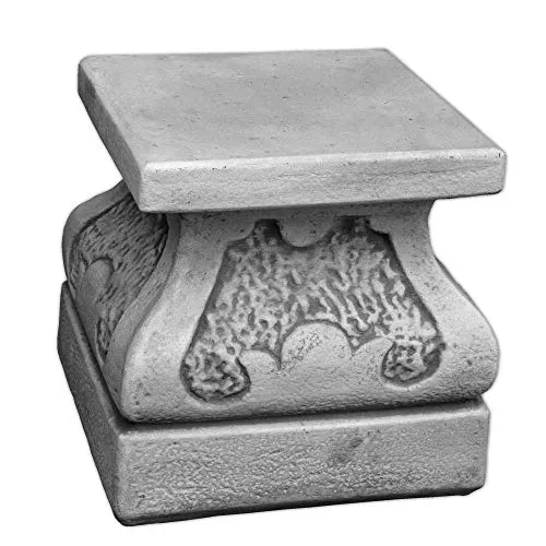 Gartenfigur Sockel mit besonderem Format - Gartendekoparadies.de - Figuren - Steinsockel H. 21 cm, frostfest und ideal für Pflanzgefäße oder als dekorative Vogeltränke.