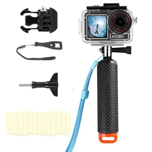 BO&DQQ Unterwassergehäuse für DJI Osmo Action 5 Pro/4/3 – 164FT/50M Tauchgehäuse mit Kameragriff-Montage-Zubehör-Set