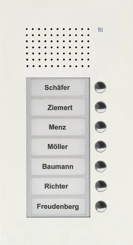 TCS PUK07/1-WS Audio Außenstation mit 7 Klingeltasten von TCS Audio Türlautsprecher