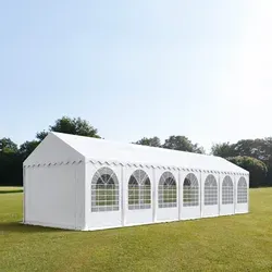 Festzelt 4x14 M Partyzelt XXL 2,6m hoch Weiß PVC 100% wasserdicht