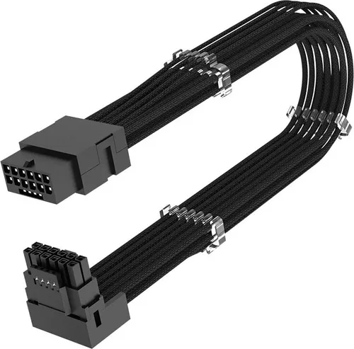 Akasa G-Nexus PX16, 12+4-pin, Schwarz - Netzteiladapter mit 0,3 m Kabellänge, abgewinkeltem und geradem Anschluss für optimale Verbindung und Platzersparnis im Gehäuse.