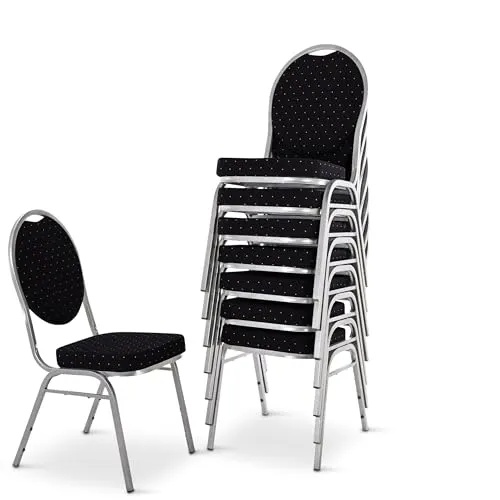MACO Möbel Raburg Stapelstuhl 8er Set David - Stabil und Stapelbar - Besucher- & Konferenzstühle, Gewerbequalität mit bis zu 150 kg Belastbarkeit, ideal für Konferenzen und Veranstaltungen, platzsparend stapelbar.
