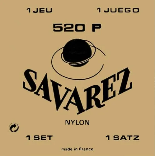 Savarez 655857 Saiten für Klassikgitarre Satz Traditional Concert 520P Standard Tension Nylon rot