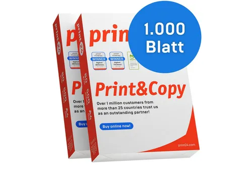 print24 Drucker- und Kopierpapier Kopierpapier 1000 Blatt A4 80g Premium Weiß PEFC zertifiziert