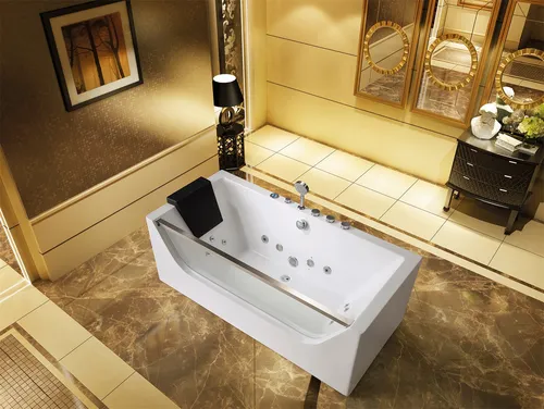 Badewanne Whirlpool mit Massagedüsen – Wellness für Ihr Badezimmer - Moderne freistehende Badewanne mit integrierten Massagedüsen und Licht-Effekten. Ideal für 2 Personen, aus hochwertigem Acryl, Maße: 170 x 80 x 60 cm. Perfekt für entspannende Wellness-Momente!