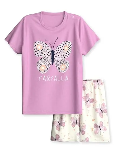 CALIDA Toddlers Kurz-Pyjama für Kinder aus Bio-Baumwolle, Bubble Gum Pink 116-122 - Hautfreundlicher Kurz-Pyjama aus weicher Bio-Baumwolle für hohen Tragekomfort. Atmungsaktiv und pflegeleicht – ideal für gemütliche Nächte. OEKO-TEX MADE IN GREEN zertifiziert.