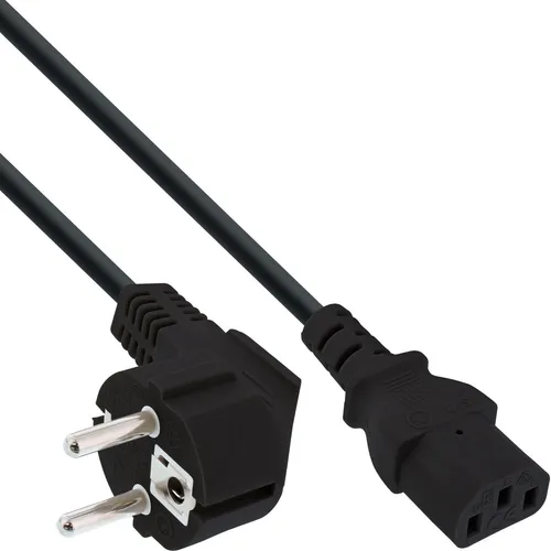 InLine Stromkabel 10 m - IEC 60320 C13 zu CEE 7/7 (M) - Netzkabel & Kaltgerätekabel, ideal für zuverlässige Stromversorgung von Geräten mit einer Länge von 10 m.