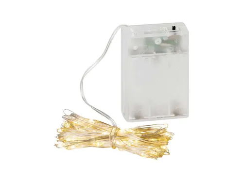 NOOR LIVING LED-Lichterkette ECO LED, Draht silber Batterie 11,9m 120 LED Timer Innen