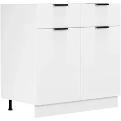 Küchenschrank B80 cm Unterschrank Schublade Fasola - Einbauküchen-Komponenten mit zeitgemäßem Design, stabiler Bauweise und viel Stauraum für Küchenutensilien. Ideal kombinierbar mit weiteren Möbeln der Serie 'VCM Fasola'.
