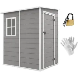 Outsunny Gerätehaus 122Lx149Wx192Hcm - Grau - Robustes Metallgerätehaus mit 1 x 1,28 m Stauraum, ideal für die sichere Aufbewahrung Ihrer Gartengeräte. Mit Riegelverschluss und Schloss für zusätzlichen Schutz.