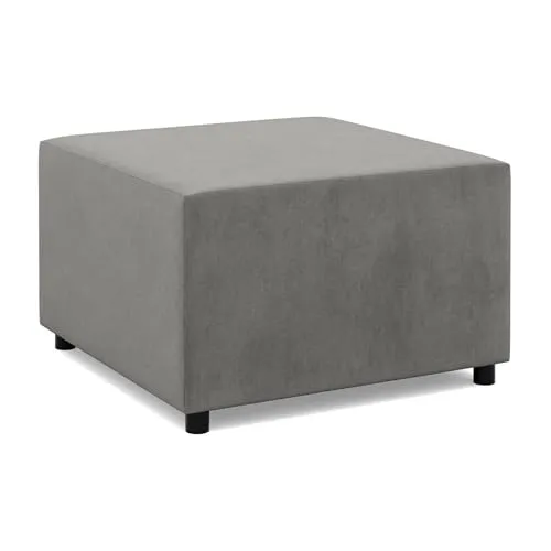 Mebligo - Fußstütze für Sessel 70 x 70 cm NEO Kollektion, Bequemer Hocker als Auflage, Pouf Hocker, Aus Hochwertigen Materialien, Sitzpouf, Fusshocker Gepolstert für Sessel, Hellgrau