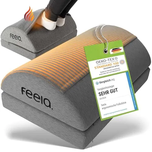 feela.® Ergonomische Fußstütze mit Wärmetasche in grau von feela