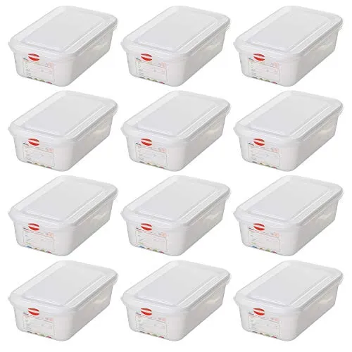 GN-Vorratsdose mit Deckel, 2,8 Liter - Frischhaltedose für kalte und heiße Lebensmittel, hitzebeständig bis +100°C und kältebeständig bis -40°C, ideal für Gastronomie und Haushalte.