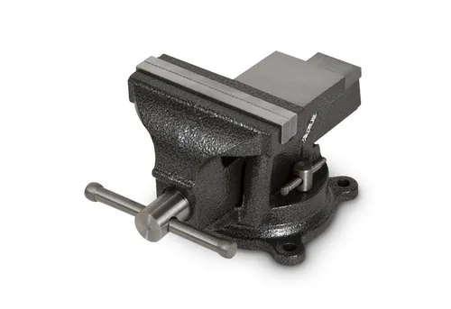 EBERTH Gusseisen Schraubstock mit 360° Drehfunktion - Schraubstock aus Gusseisen mit 125mm Backenbreite, ideal für Säge-, Fräs- und Bohrarbeiten. 360° drehbar für flexible Nutzung und hohe Präzision.