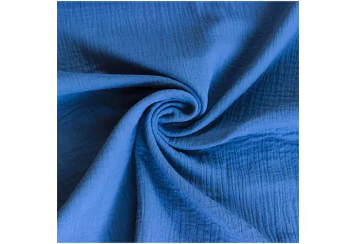 maDDma Stoff 50x130cm Musselin Stoff uni Meterware Mulltuch, brillantblau