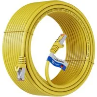 hb-digital 10m Patchkabel CAT 7 Rohkabel RJ45 S/FTP PiMF LSZH AWG 26 Halogenfrei Gelb