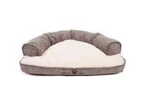 Heimtiersofa - Hundebetten mit kuscheligem Fellimitat und robustem Baumwollgewebe, abnehmbarer Bezug, waschbar bei 30° und rutschfester Unterseite für sicheren Halt.
