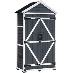 MCombo Gartenschrank 1000 - Hochwertiger Geräteschuppen aus Tannenholz - Geräteschuppen für Garten und Balkon, dekorativ und wasserfest. Der MCombo Gartenschrank bietet Platz für Werkzeug und Spielzeug, ideal für Ordnung im Freien.
