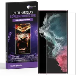 1x UV-Liquid 9H Panzerglas für Samsung Galaxy S22 Ultra 3D KLAR echtes Tempered Panzerhartglas Schutzglas Displayschutz Panzerfolie Schutzfolie Screen Protector