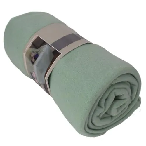 Marabella Fleecedecke Polarfleece versch. Unifarben 130x170cm Wohndecke Schlafdecke Decke, Farbe:mintgrün