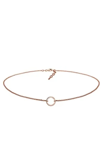 Elli Collier Choker Anhänger Kreis Rund 925 Silber von Elli
