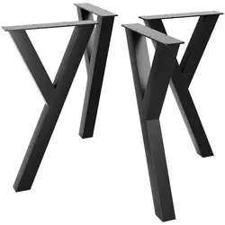 Metalo Pro Tischbeine, Schwarz, Metall, 40x72x8 cm - Hochwertige Tischbeine für DIY-Projekte, pulverbeschichtet für Langlebigkeit und elegantes Design. Ideal für Esstische und individuelle Möbelkreationen.