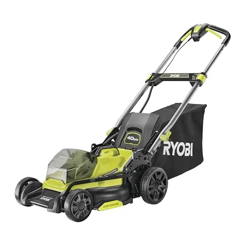 Ryobi RY18LMX40C-0 Akku Rasenmäher 40 cm - Akku-Rasenmäher für Rasenflächen bis 400 m², mit zentraler Schnitthöhen-Einstellung und Mulchfunktion. Ideal für umweltbewusste Gärtner. Lieferung ohne Akku und Ladegerät.